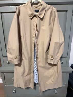 Lands' End Women's Light Beige Single-Breasted Trench